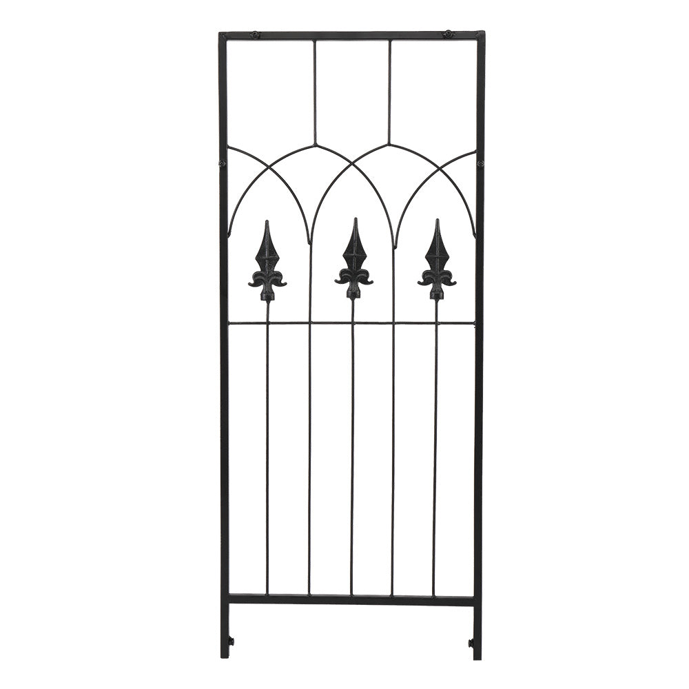 7.1ft Black Flat Top Wrought Iron, Courtyard Iron Arch