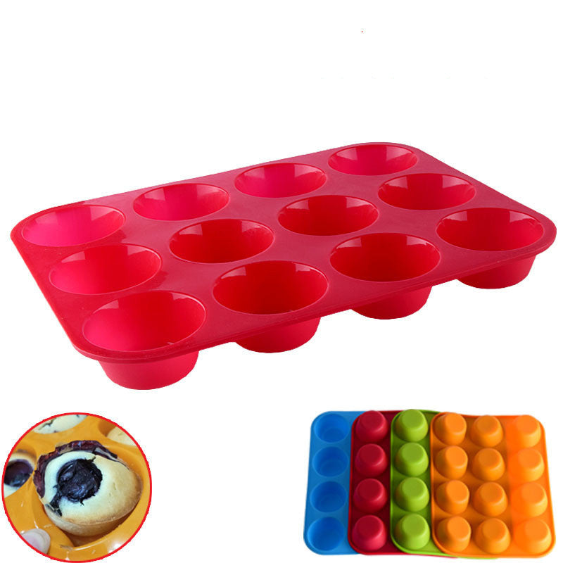 Thickened 12 Hole Round Silicone Cake Mold