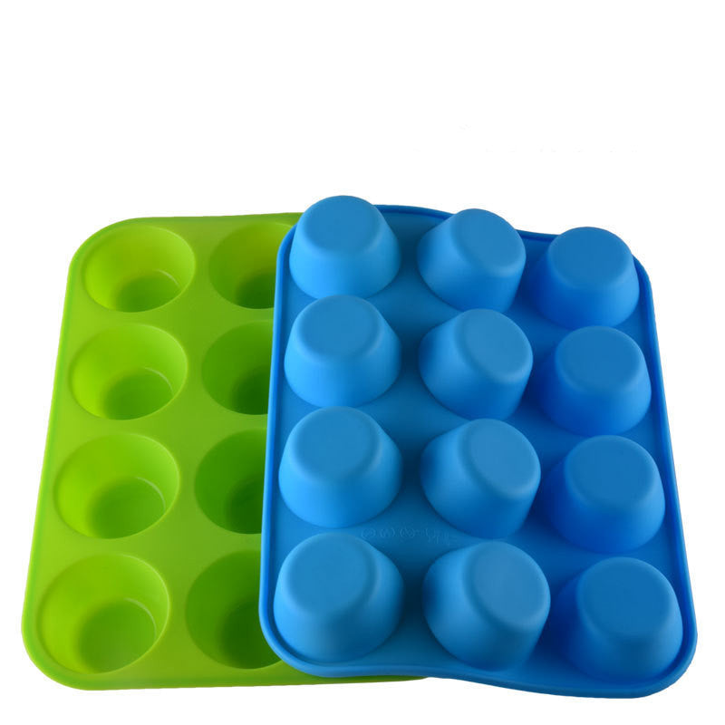 Thickened 12 Hole Round Silicone Cake Mold