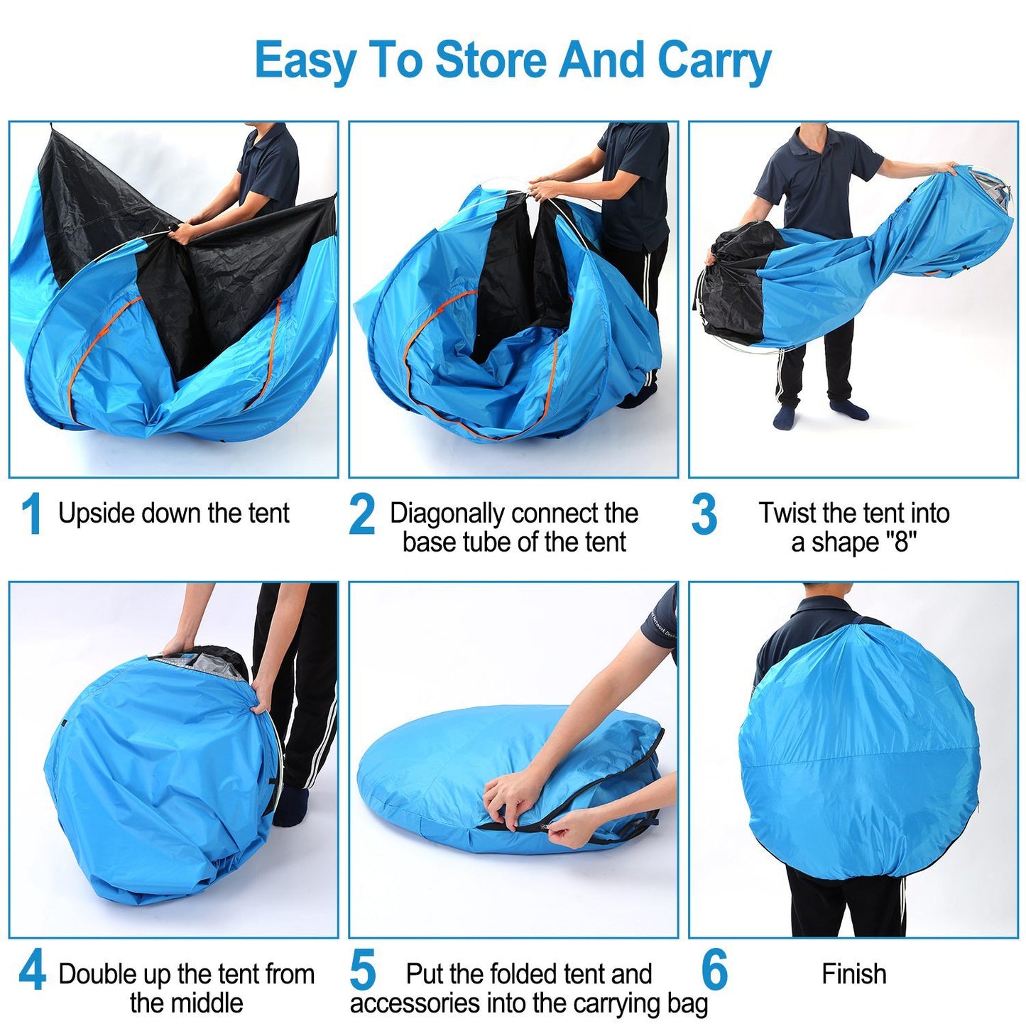 1Pc 4 Persons Camping Waterproof Tent Instant Setup Tent With Mosquito Net Doors Carrying Bag Folding 4 Seasons For Hiking Climbing Adventure Fishing