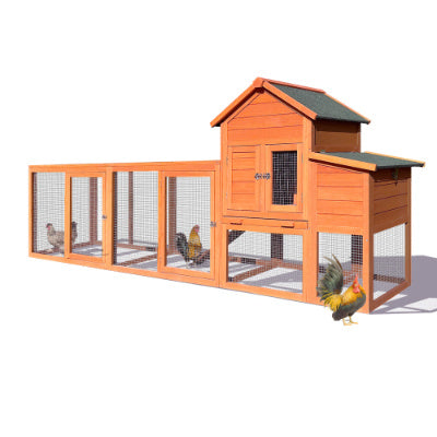 Large Wooden Chicken Coop, Outdoor Chicken Coop With Nest Box, Barbed Wire Poultry Cage