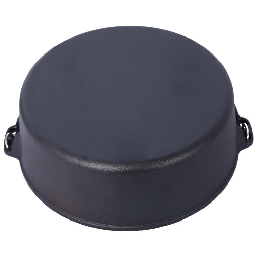 Pre-Seasoned Cast Iron Dutch Oven With Skillet Lid, Outdoor Camping Deep Pot For Camping Fireplace Cooking BBQ Baking Campfire, With Iron Pot Rack, 6 Quart